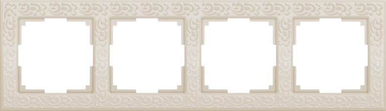Рамка на 4 поста. Цвет Слоновая кость. Werkel (Веркель). Flock. WL05-Frame-04-ivory Слоновая кость. a028985