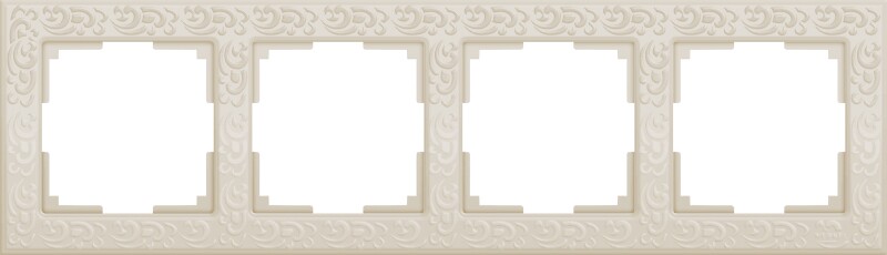 Рамка на 4 поста. Цвет Слоновая кость. Werkel (Веркель). Flock. WL05-Frame-04-ivory Слоновая кость. a028985