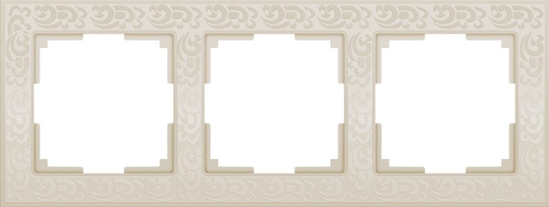 Рамка на 3 поста. Цвет Слоновая кость. Werkel (Веркель). Flock. WL05-Frame-03-ivory Слоновая кость. a028984