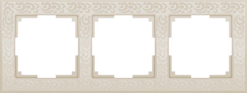 Рамка на 3 поста. Цвет Слоновая кость. Werkel (Веркель). Flock. WL05-Frame-03-ivory Слоновая кость. a028984