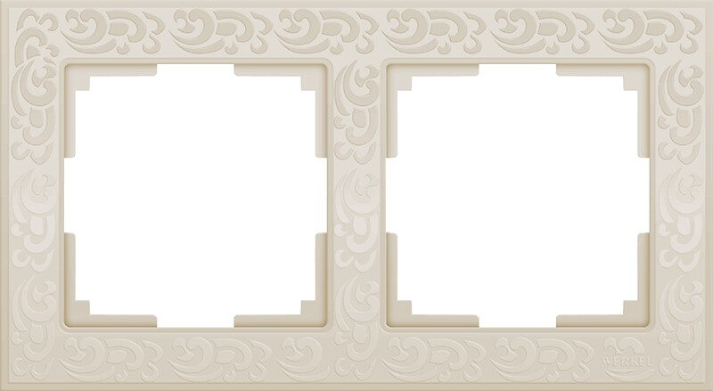 Рамка на 2 поста. Цвет Слоновая кость. Werkel (Веркель). Flock. WL05-Frame-02-ivory Слоновая кость. a028983