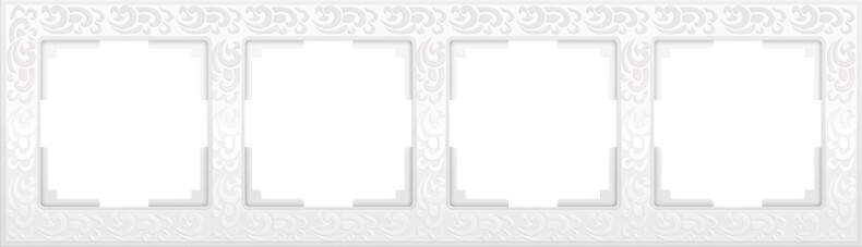 Рамка на 4 поста. Цвет Белый. Werkel (Веркель). Flock. WL05-Frame-04-white Белый. a028965