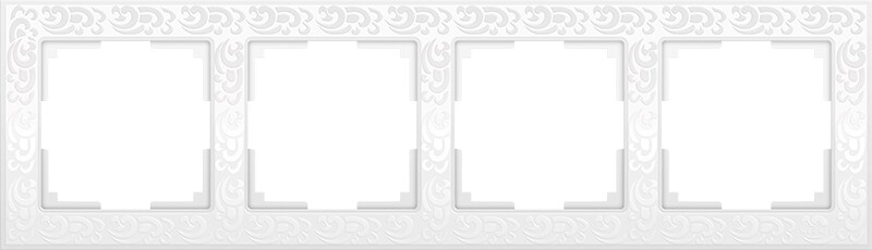 Рамка на 4 поста. Цвет Белый. Werkel (Веркель). Flock. WL05-Frame-04-white Белый. a028965