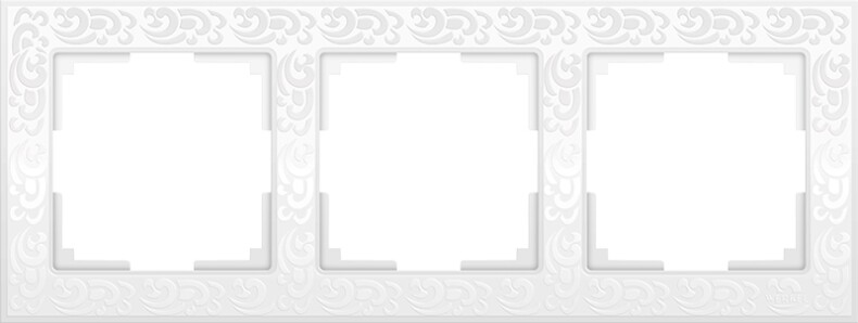Рамка на 3 поста. Цвет Белый. Werkel (Веркель). Flock. WL05-Frame-03-white Белый. a028964