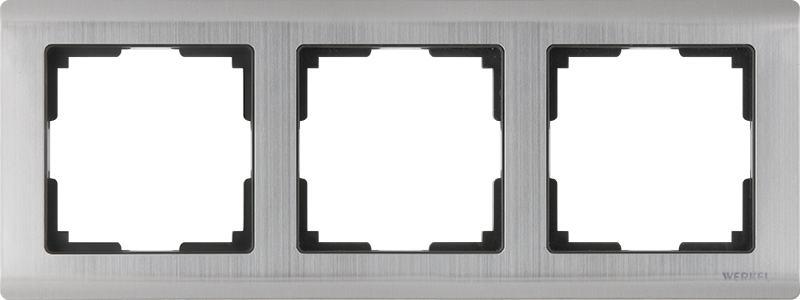 Рамка на 3 поста. Цвет Глянцевый никель. Werkel (Веркель). Metallic. WL02-Frame-03 Глянцевый никель. a028861