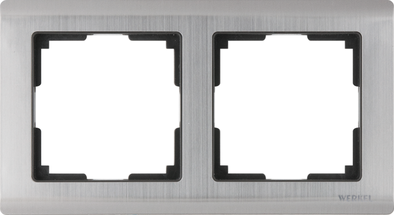 Рамка на 2 поста. Цвет Глянцевый никель. Werkel (Веркель). Metallic. WL02-Frame-02 Глянцевый никель. a028860
