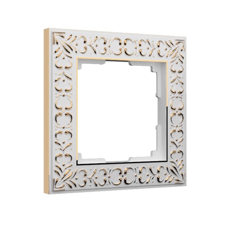 Рамка на 1 пост. Цвет Белое золото. Werkel (Веркель). Antik. WL07-Frame-01 Белое золото. a036748
