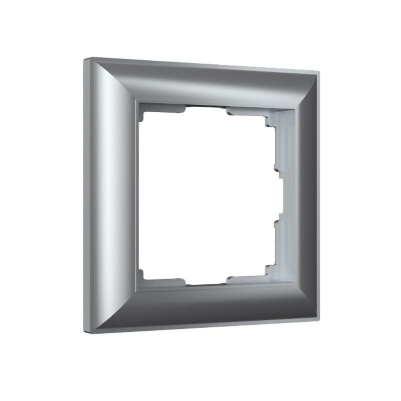 Рамка на 1 пост. Цвет Серебряный. Werkel (Веркель). Fiore. WL14-Frame-01 Серебряный. a038845