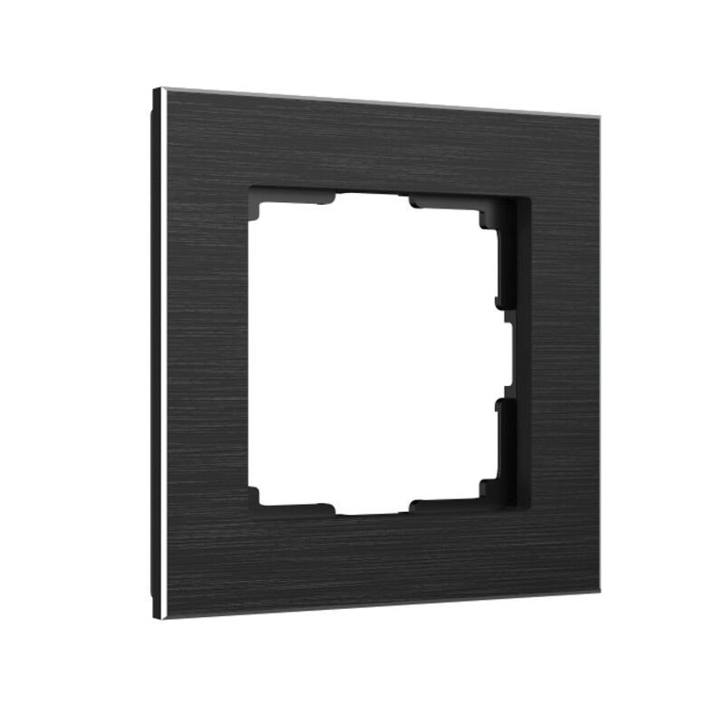 Рамка на 1 пост. Цвет Чёрный. Werkel (Веркель). Aluminium. WL11-Frame-01 Чёрный. a039116