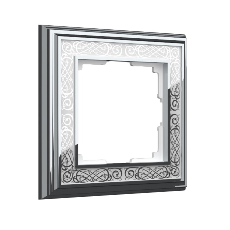 Рамка на 1 пост. Цвет Хром белый. Werkel (Веркель). Palacio Gracia. WL77-Frame-01 Хром белый. a041159