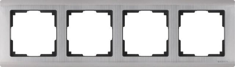 Рамка на 4 поста. Цвет Глянцевый никель. Werkel (Веркель). Metallic. W0041602 - a051004