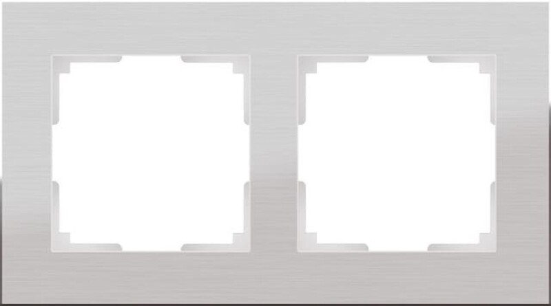 Рамка на 2 поста. Цвет Серебряный. Werkel (Веркель). Aluminium. W0021706 - a050957