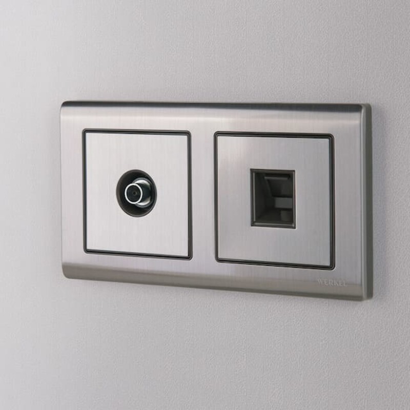 Розетка компьютерная RJ-45. Цвет Глянцевый никель. Werkel (Веркель). Встраиваемые механизмы. W1181002 - a051079
