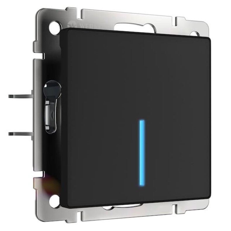 Умный выключатель сенсорный Soft-touch/Wi-Fi, одноклавишный с подсветкой. Цвет Чёрный. Werkel(Веркель). Встраиваемые механизмы. W4510608 / a048326