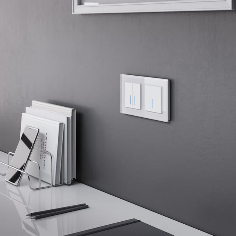 Умный выключатель сенсорный Soft-touch/Wi-Fi, двухклавишный с подсветкой. Цвет Белый. Werkel(Веркель). Встраиваемые механизмы. W4520601 / a048322